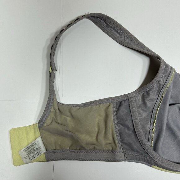 Lunaire 267-11 Seamless Underwire Sports Bra Mesh Womens 36DDD Yellow Gray Flaw - Picture 8 of 9